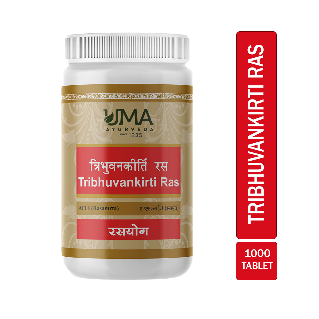 Uma Ayurveda Tribhuvan kirti Ras Tablets