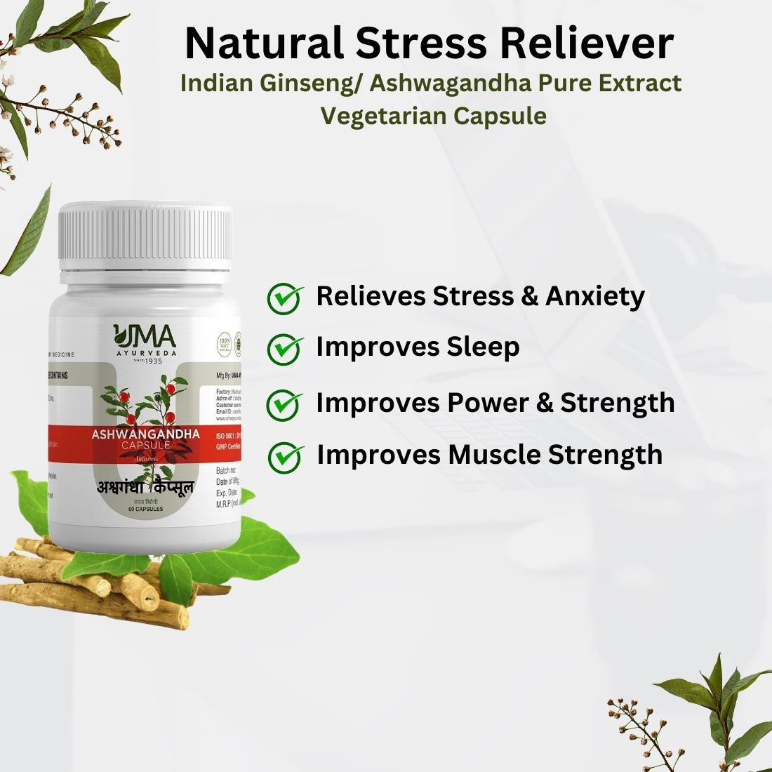 Ayurvedic Ashwagandha Capsule For Reduce Stress and Weakness