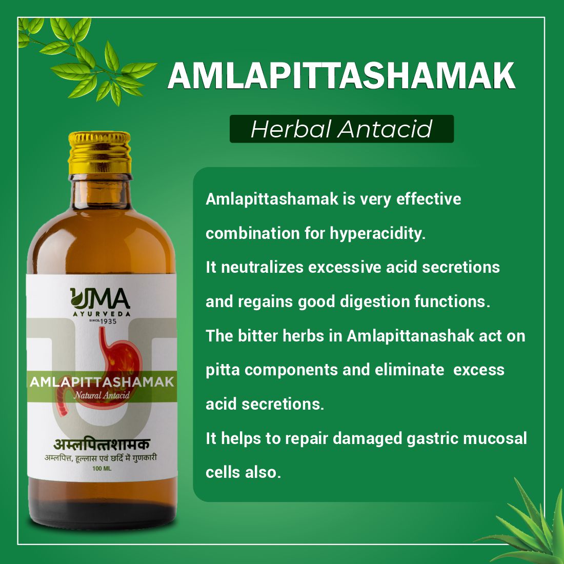 Amlapittashamak Ayurvedic Digestive Care Syrup Helpful In Acidity – Uma 