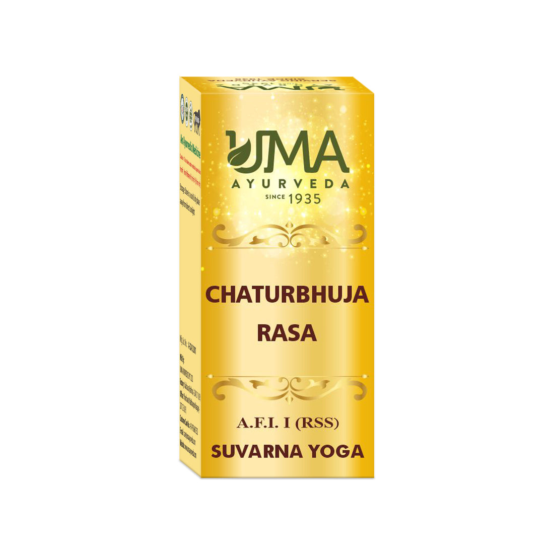 UMA Chaturbhuja Rasa Ayurvedic Gold Tablet Bottle of 10 QTY