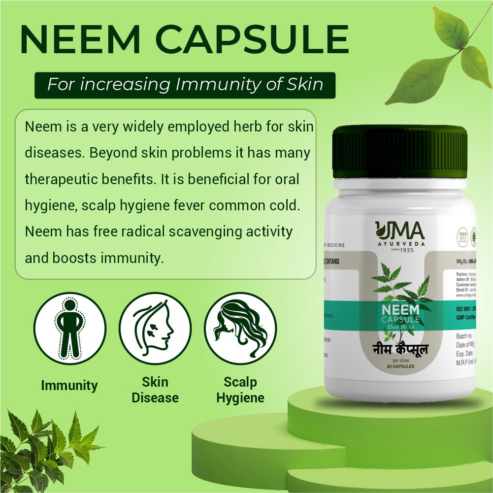 Ayurvedic Neem Capsule Help in Acne and Mild Constipation