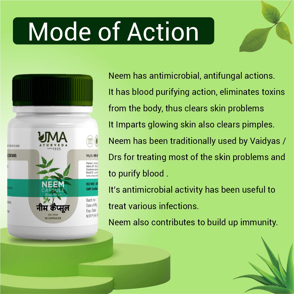 Ayurvedic Neem Capsule Help in Acne and Mild Constipation