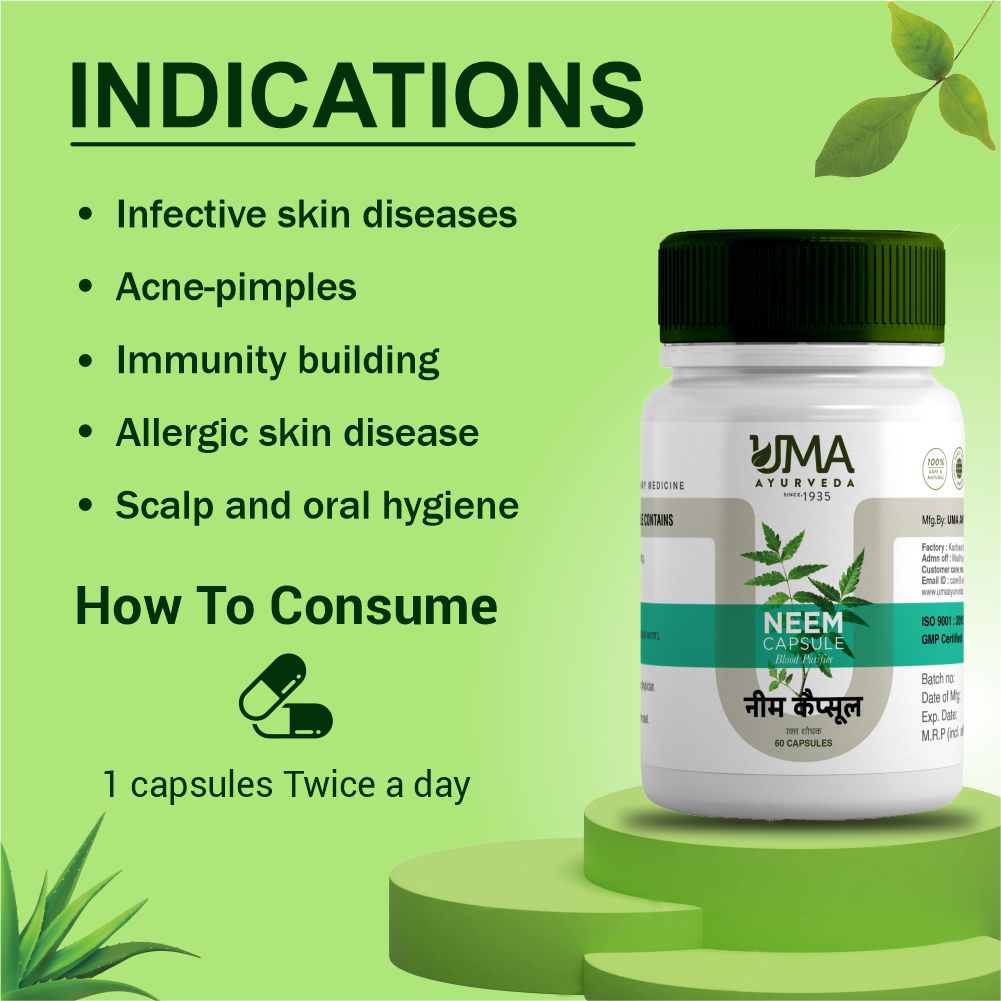 Ayurvedic Neem Capsule Help in Acne and Mild Constipation