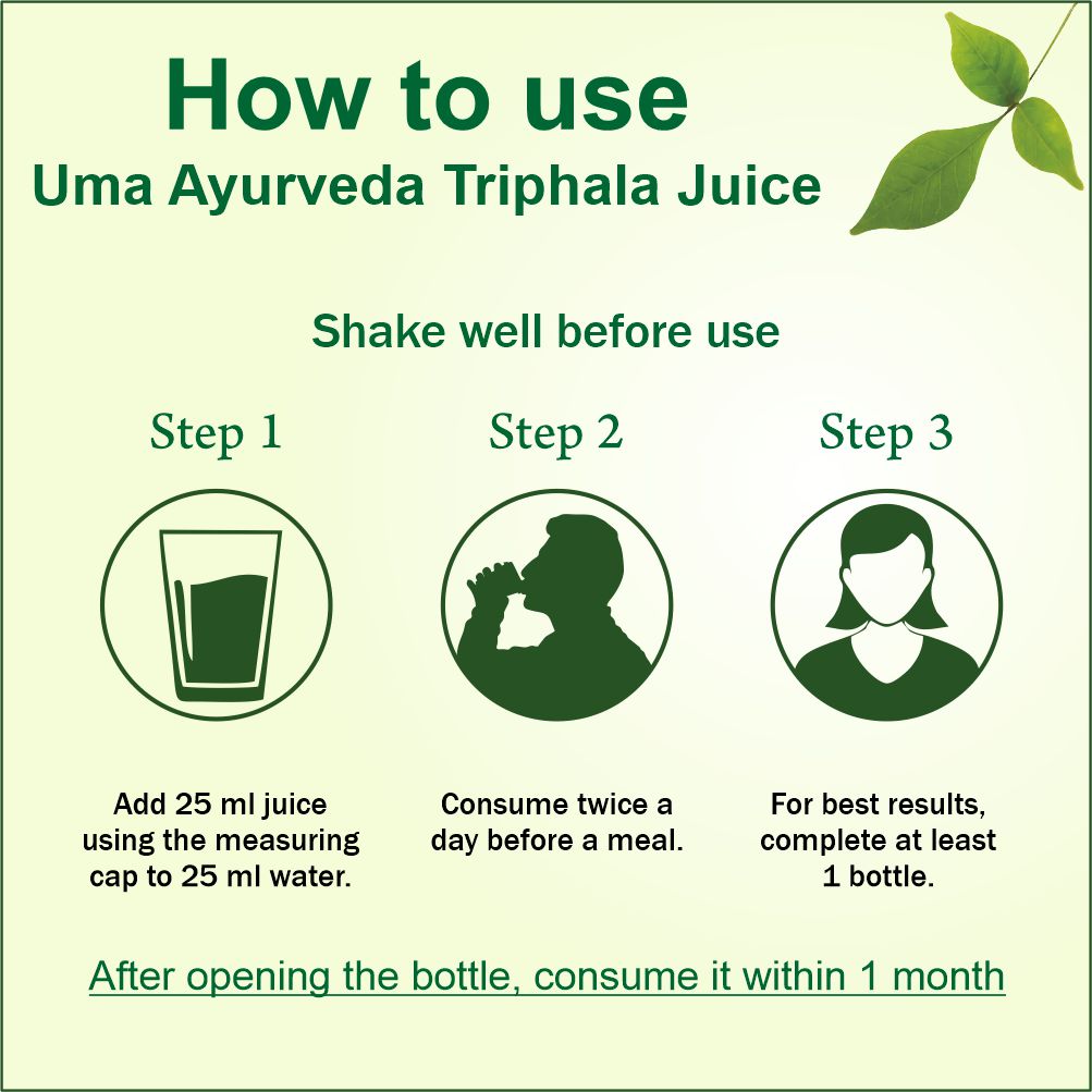 Ayurvedic Triphala juice for constipation and digestive